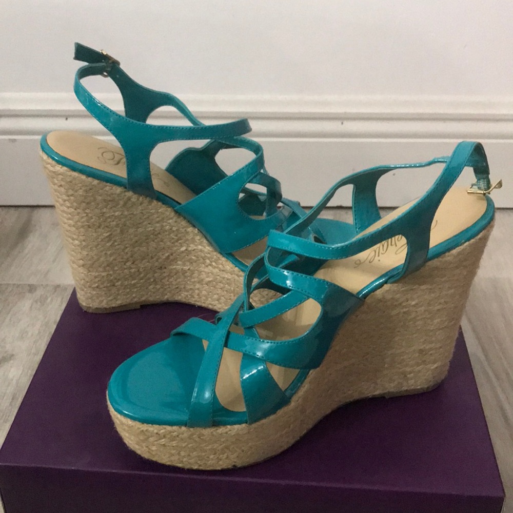 Teal and Rope Wedges